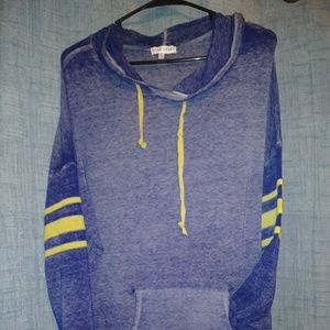 Burn out blue hoodie